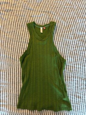 Anthropologie Pilcro Green Ribbed Tank Top - Women's Sleeveless Knit M